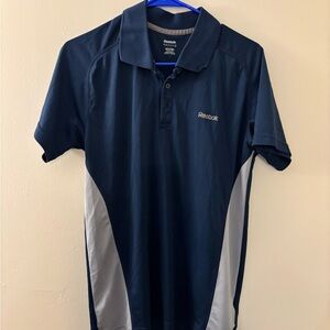 Reebok Men's Polo Shirt in Dark Blue and Light Gray